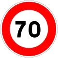 panneau 70 km/h