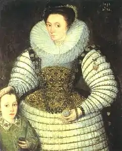 Frances Walsingham, Conde de Essex, y su hijo Robert Devereux, tercer Conde de Essex, 1594