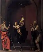 La Virgen con el Niño entre San Juan Bautista y Job, de Franciabigio, 1516.