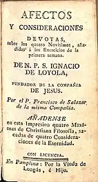 Publicación piadosa de gran venta del jesuita Francisco de Salazar (Sin año)