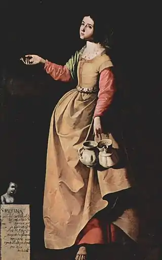 Santa Rufina con dos alcarrazas (una de ellas con pitorro), por Francisco de Zurbarán (hacia 1640). Museo del Prado.