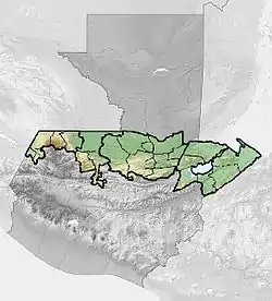 Mapa de Guatemala y de la Franja Transversal del Norte