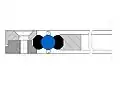 Cojinete de 4 puntos con dos alambres, principalmente para absorber fuerzas radiales.