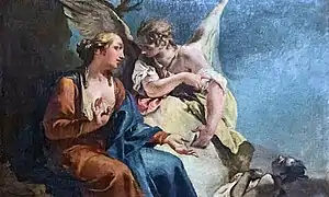 Hagar in the desert obra de Giambattista Pittoni