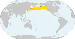 Residente (rojo), área de reproducción (naranja), invernante (amarillo).