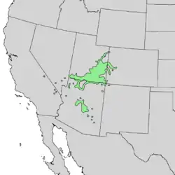 Distribución natural de Fraxinus anomala