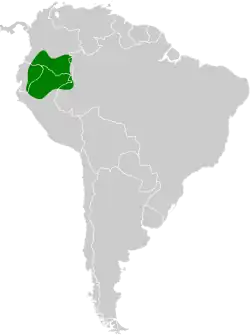 Distribución geográfica del batará leonado.