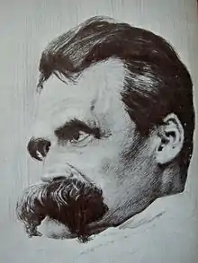 Dibujo de Friedrich Nietzsche