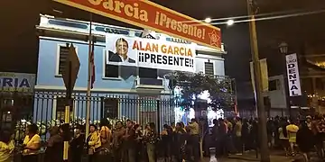 La Casa del Pueblo durante el funeral