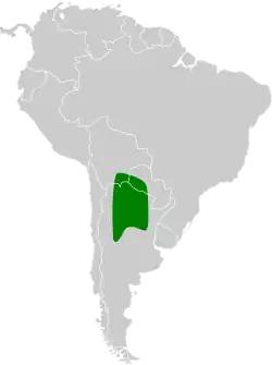 Distribución geográfica del hornero copetón.