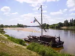 Un toue cabanée en Cosne-Cours-sur-Loire.