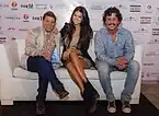 Gabriel y Fernando Canci junto a Zaira Nara en WFW 2013.