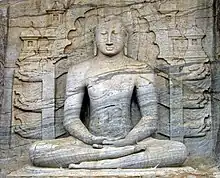 Buda sentado en Gal Vihara, Sri Lanka.