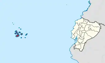 Distribución geográfica del copetón de Galápagos.