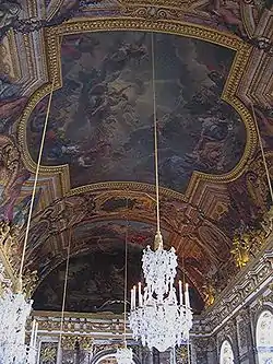 Plafond de la galerie des glaces de Versalles, de Charles Le Brun.