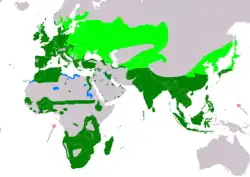 Distribución de Gallinula chloropus