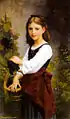 Gardner-A Young Girl Holding A Basket Of Grapes