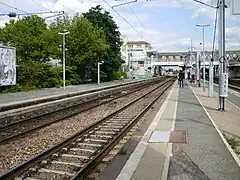 Desde la extremidad oeste de los andenes mirando hacia El Blanco-Mesnil.