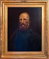 José Garibaldi, Autor: desconocido, Óleo sobre tela, sin firmar (49,2X64 cm).