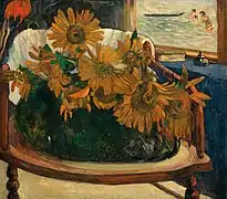 Naturaleza muerta con girasoles sobre una butaca (I) (1901).