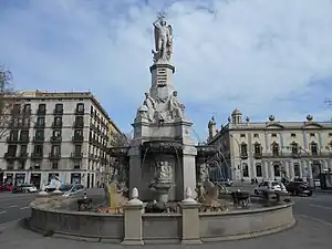 Fuente del Genio Catalán (1856), de Fausto Baratta y Josep Anicet Santigosa, Pla de Palau.