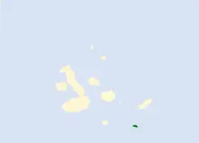 Distribución geográfica del pinzón de Darwin conirrostro.