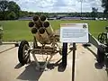 Vista frontal del 15 cm Nebelwerfer 41 del Museo de Rock Island Arsenal.