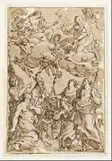 Cristo y la Virgen con los santos patronos de Pistoia, de Giacinto Gimignani, 1638.