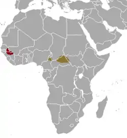 Distribución de las subespecies de T. derbianus: T. d. derbianus y t. d. gigas.