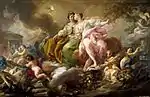 Alegoría de la Justicia y la Paz, por Corrado Giaquinto, que trabajó en la corte de Turín entre 1740 y 1741.