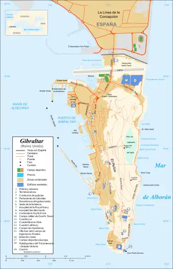 Mapa de Gibraltar