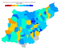 Crecimiento de la población por municipio entre 1998 y 2008