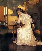 Jugando al Solitario oil 1909