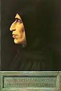 El dominico Girolamo Savonarola con capucha