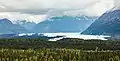 Glaciar Matanuska visto desde la Autopista Glenn en la milla 102 (km 164)