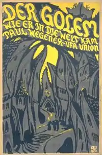 El Golem: cómo vino al mundo (Der Golem, wie er in die Welt kam, 1915), afiche de la película de Paul Wegener, 1920.