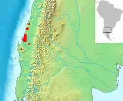 Distribución de Gomortega keule