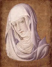 Verónica de la Virgen de Gonçal Peris (Museo de Bellas Artes de Valencia), «vera icon» de la Virgen María basada en el retrato efectuado por san Lucas de la Virgen.