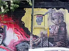 Grafiti en la esquina norponiente con Pío Nono.