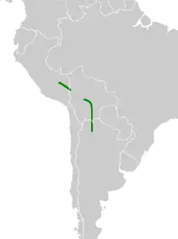 Distribución geográfica del tororoí gorgiblanco.