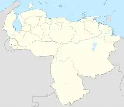 Distribución geográfica del tororoí de Táchira.