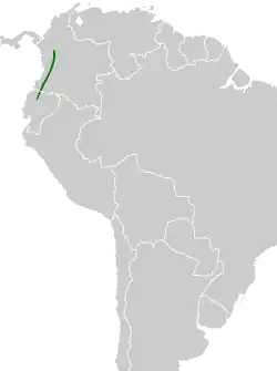 Distribución geográfica del tororoí pechiamarillo.