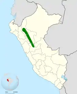 Distribución geográfica del tororoí de Graves.