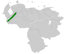 Distribución geográfica del tororoí nuquigrís.