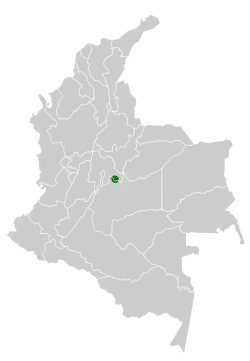 Distribución geográfica del tororoí de Cundinamarca.