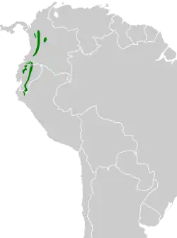 Distribución geográfica del tororoí nuquicastaño.