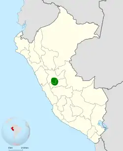 Distribución geográfica del tororoí de O'Neill.