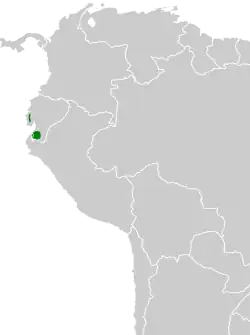 Distribución geográfica del tororoí matorralero.