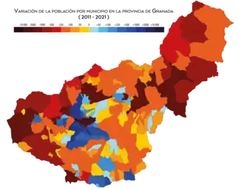 Variación de la población entre 2011 y 2021