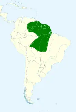 Distribución geográfica de la reinita pechirroja